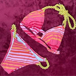 Salinas Pink Striped Bikini 👙